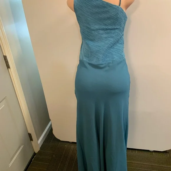 Women junior green blue sleeveless bodycon maxi dress size (M) zipper on the sid - Picture 7 of 9